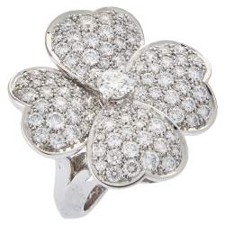 مملوكة مسبقًا خاتم فان كليف أند أربلز كوزموس ألماس ذهب أبيض عيار 18 كبيرة مقاس 55 