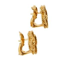 Pre Owned Van Cleef & Arpels Vintage Alhambra 18K Yellow Gold Earrings