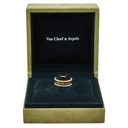 Pre Owned Van Cleef & Arpels Perlée Signature 18K Yellow Gold Band Ring Size 52