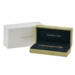 Pre Owned Van Cleef & Arpels Vintage Alhambra Onyx 18K Yellow Gold 5 Motifs Bracelet