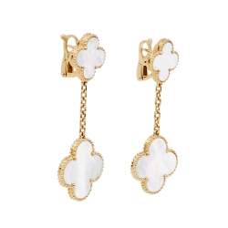 Van Cleef & Arpels Magic Alhambra Two Motifs Mother of Pearl Gold Earr –  Dandelion Antiques