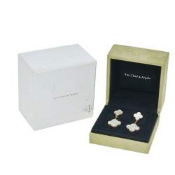 Pre Owned Van Cleef & Arpels Magic Alhambra Mother of Pearl 18K Yellow Gold 2 Motifs Earrings