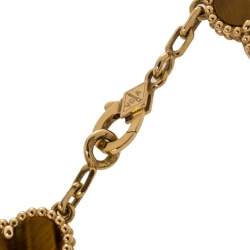 مملوكة مسبقًا سوار فان كليف آند اربلز "فينتدج الهامبرا" 5 حليات ذهب أصفر عيار 18 و حجر عين النمر