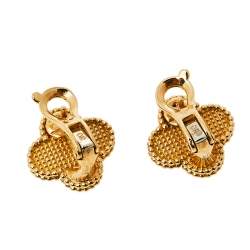 مملوكة مسبقًا Van Cleef & Arpels Vintage Alhambra 18K Yellow Gold Stud Earrings
