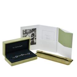 Pre Owned Van Cleef & Arpels Vintage Alhambra 5 Motif Blue Agate 18K Yellow Gold Station Bracelet