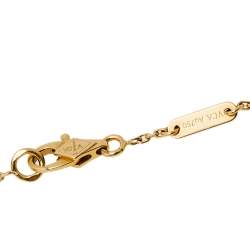 Pre Owned Van Cleef & Arpels Sweet Alhambra 18K Yellow Gold Mother of Pearl Butterfly Pendant Bracelet