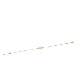 Pre Owned Van Cleef & Arpels Sweet Alhambra 18K Yellow Gold Mother of Pearl Butterfly Pendant Bracelet