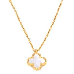 مملوكة مسبقًا قلادة فان كليف آند اربلز ذهب أصفر عيار 18 صدف سويت ألهامبرا 