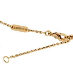 Pre Owned Van Cleef & Arpels Vintage Alhambra Onyx 18K Yellow Gold Pendant Necklace 