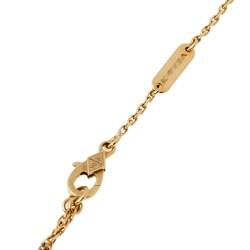 Pre Owned Van Cleef & Arpels Vintage Alhambra Onyx 18K Yellow Gold Pendant Necklace 