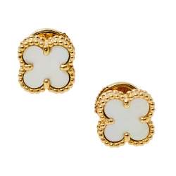 مملوكة مسبقًا أقراط فان كليف آند أربلز سويت ألامبرا ذهب أصفر عيار 18 وصدف 