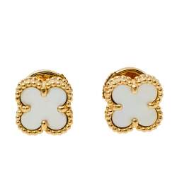 مملوكة مسبقًا أقراط فان كليف آند أربلز سويت ألامبرا ذهب أصفر عيار 18 وصدف 