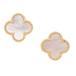 Pre Owned أقراط فان كليف أند أربلز فينتدج ألهامبرا ذهب أصفر عيار 18 صدف