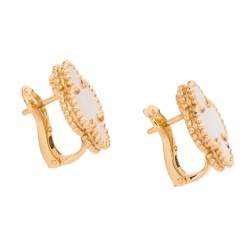 Pre Owned أقراط فان كليف أند أربلز فينتدج ألهامبرا ذهب أصفر عيار 18 صدف