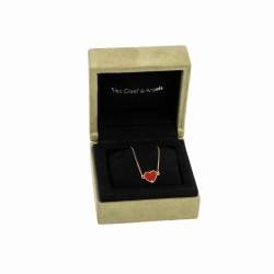 مملوكة مسبقًا Van Cleef & Arpels Sweet Alhambra Carnelian Heart 18K Rose Gold Bracelet