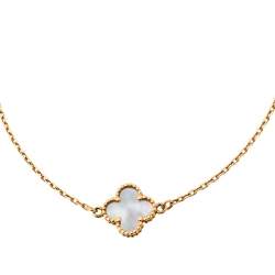 Pre Owned Van Cleef & Arpels Sweet Alhambra Mother of Pearl 18K Yellow Gold Bracelet