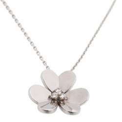 Pre Owned قلادة فان كليف أند أربلز فريفول ألماس ذهب أبيض عيار 18 بدلاية كبيرة