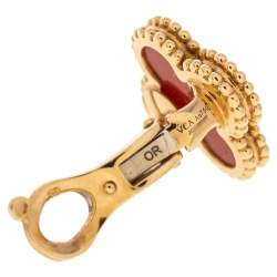 مملوكة مسبقًا أقراط فان كليف & اربيلز مرصع ذهب أصفر عيار 18 فينتدج ألهامبرا عقيق أحمر