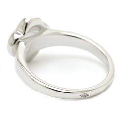 Pre Owned Van Cleef & Arpels Vintage Alhambra 18K White Gold Diamond Ring Size EU 50