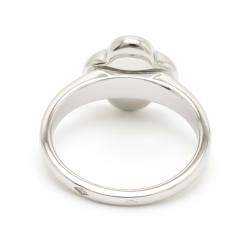 Pre Owned Van Cleef & Arpels Vintage Alhambra 18K White Gold Diamond Ring Size EU 50