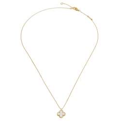 Pre Owned Van Cleef & Arpels Sweet Alhambra Mother of Pearl 18K Yellow Gold Pendant Necklace