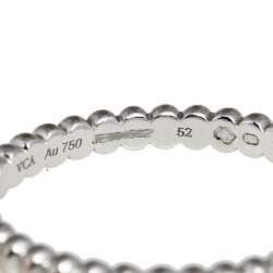 Pre Owned خاتم فان كليف آند اربلز بيرلي لؤلؤ ذهب أبيض عيار 18 قيراط رفيع 52 SM 