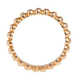 Pre Owned Van Cleef & Arpels Perlee Pearls of 18K Rose Gold Medium Band Ring Size 51