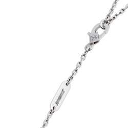 Pre Owned Van Cleef & Arpels Grey Mother of Pearl Diamond 18k White Gold Butterfly Pendant Necklace