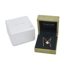 Pre Owned Van Cleef & Arpels Sweet Alhambra Mother of Pearl 18K Yellow Gold Pendant Necklace