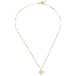 Pre Owned Van Cleef & Arpels Sweet Alhambra Mother of Pearl 18K Yellow Gold Pendant Necklace