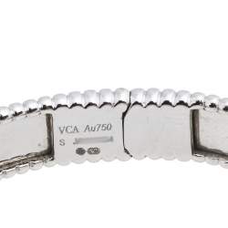مملوكة مسبقًا Van Cleef & Arpels Perlee Signature 18k White Gold Cuff Bracelet S