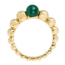 Pre Owned خاتم فان كليف & آربلز بيرليه كولورز فاريشن مالاكيت ذهب أصفر عيار 18 مقاس 51