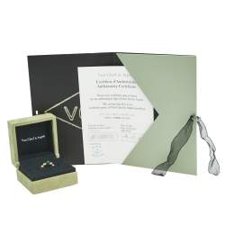 Pre Owned خاتم فان كليف & آربلز بيرليه كولورز فاريشن مالاكيت ذهب أصفر عيار 18 مقاس 51