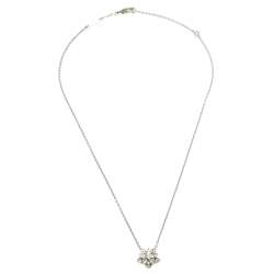 Pre Owned قلادة فان كليف & آربلز لوتس أوبن ورك ميني موديل  ألماس وذهب أبيض عيار 18 