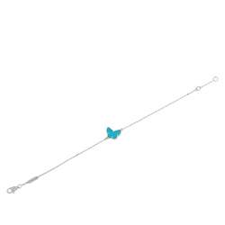 Pre Owned سوار فان كليف & اربلز سويت الهامبرا باترفلاي ذهب أبيض وتركواز 