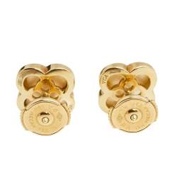 مملوكة مسبقًا Van Cleef & Arpels Pure Alhambra Mother of Pearl 18K Yellow Gold Stud Earrings