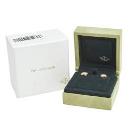 مملوكة مسبقًا Van Cleef & Arpels Pure Alhambra Mother of Pearl 18K Yellow Gold Stud Earrings