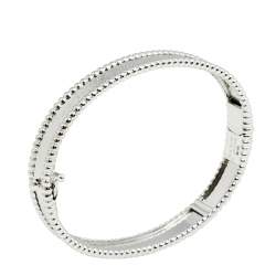 Pre Owned Van Cleef & Arpels Perlée 18K White Gold Bangle Bracelet S