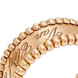 Pre Owned خاتم فان كليف & اربلز بيرليه ذهب وردي عيار 18 بالشعار مقاس 54