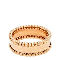 Pre Owned خاتم فان كليف & اربلز بيرليه ذهب وردي عيار 18 بالشعار مقاس 54