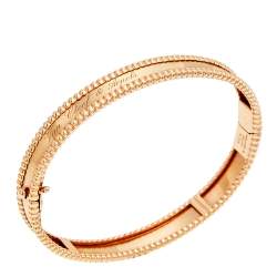 مملوكة مسبقًا Van Cleef & Arpels Perlee Signature 18K Rose Gold Bangle Bracelet M