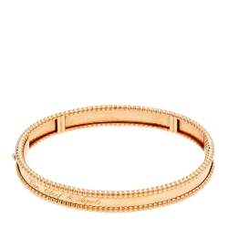 مملوكة مسبقًا Van Cleef & Arpels Perlee Signature 18K Rose Gold Bangle Bracelet M