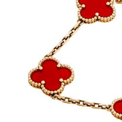 مملوكة مسبقًا سوار فان كليف & اربلز فينتدج الهامبرا 5 حليات عقيق وذهب أصفر عيار 18  