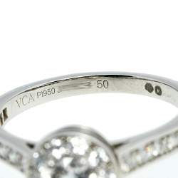 مملوكة مسبقًا Van Cleef & Arpels Icone Solitare 0.32 ct Diamond Platinum Ring Size 50