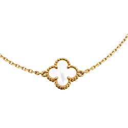 Pre Owned سوار فان كليف & اربلز "سويت ألهامبرا" صدف و ذهب أصفر عيار 18