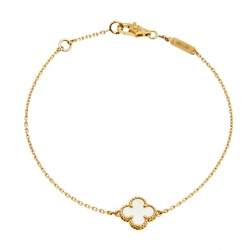 Pre Owned سوار فان كليف & اربلز "سويت ألهامبرا" صدف و ذهب أصفر عيار 18