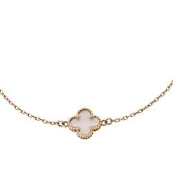 Pre Owned Van Cleef & Arpels Sweet Alhambra Mother of Pearl 18k Yellow Gold Bracelet
