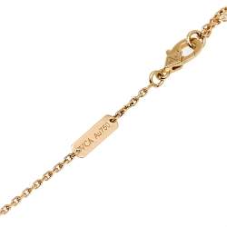 Pre Owned Van Cleef & Arpels Vintage Alhambra 18K Yellow Gold Malachite Pendant Necklace