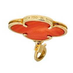 Pre Owned Van Cleef & Arpels Magic Alhambra Coral 18k Yellow Gold Pendant