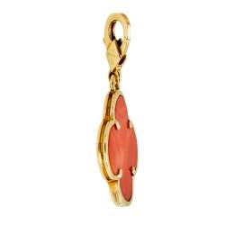 Pre Owned Van Cleef & Arpels Magic Alhambra Coral 18k Yellow Gold Pendant